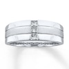 Previously Owned Men's Band 1/3 ct tw Square-cut Diamonds 14K White Gold