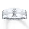 Thumbnail Image 1 of Previously Owned Men's Square-cut Diamond Ring 1/3 ct tw  14K White Gold