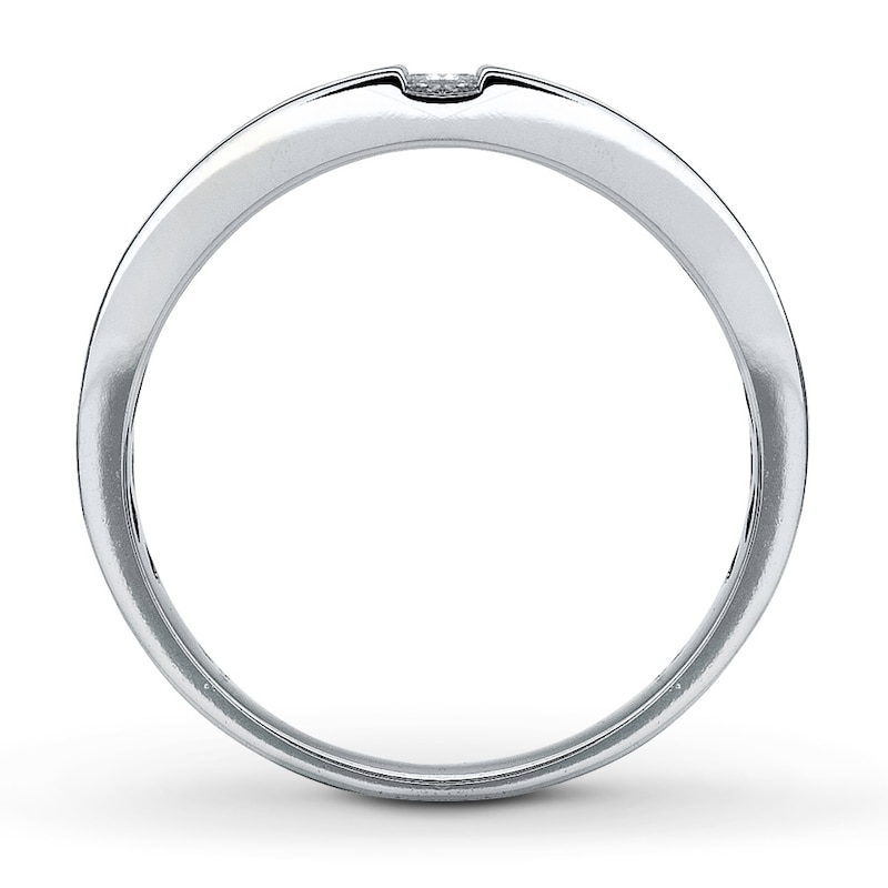 Main Image 2 of Previously Owned Men's Square-cut Diamond Ring 1/3 ct tw  14K White Gold