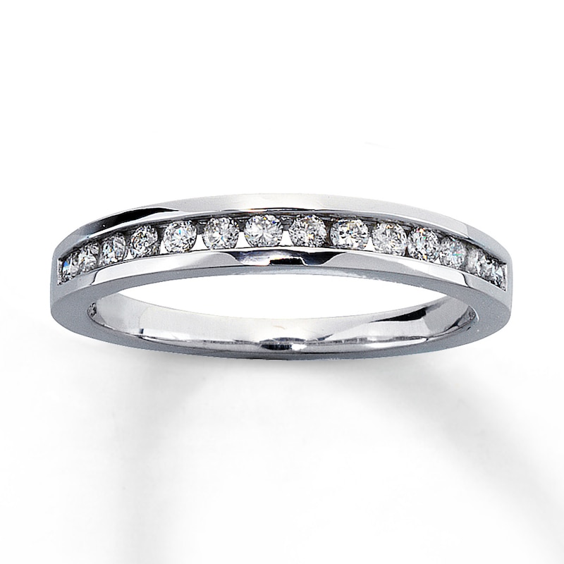 Main Image 1 of Previously Owned Wedding Band 1/4 ct tw Round-cut Diamonds 14K White Gold