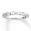 Thumbnail Image 1 of Previously Owned Diamond Wedding Band 1/4 ct tw Baguette & Round-cut  14K White Gold