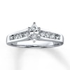 Previously Owned Enagement Ring 5/8 ct tw Marquise & Round-cut Diamonds 14K White Gold