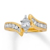 Thumbnail Image 0 of Previously Owned Enagement Ring 1-5/8 ct tw Marquise, Baguette & Round-cut Diamonds 14K Yellow Gold