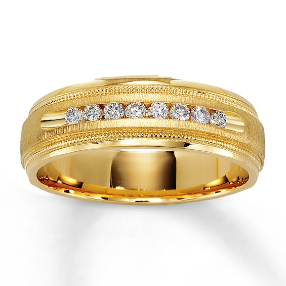 Previously Owned Men's Wedding Band 1/ ct tw Round-cut Diamonds 14K Yellow Gold