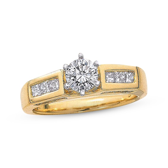 Previously Owned Engagement Ring 1-1/8 ct tw Round-cut Diamonds 14K Yellow Gold