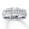 Thumbnail Image 1 of Previously Owned Men's Diamond Wedding Band 1/2 ct tw Round-cut  Diamonds 14K White Gold