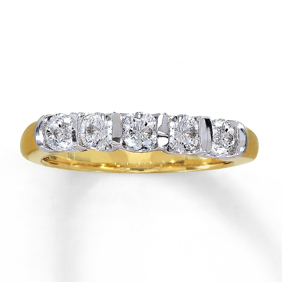 Previously Owned Anniversary Ring 3/4 ct tw Round-cut Diamonds 14K Two-Tone Gold