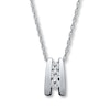 Thumbnail Image 1 of Previously Owned Necklace 1/8 ct tw Diamonds 10K White Gold