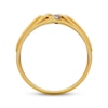 Thumbnail Image 2 of Previously Owned Men's Diamond 3-Stone Wedding Band 1/10 ct tw Round-cut 10K Yellow Gold