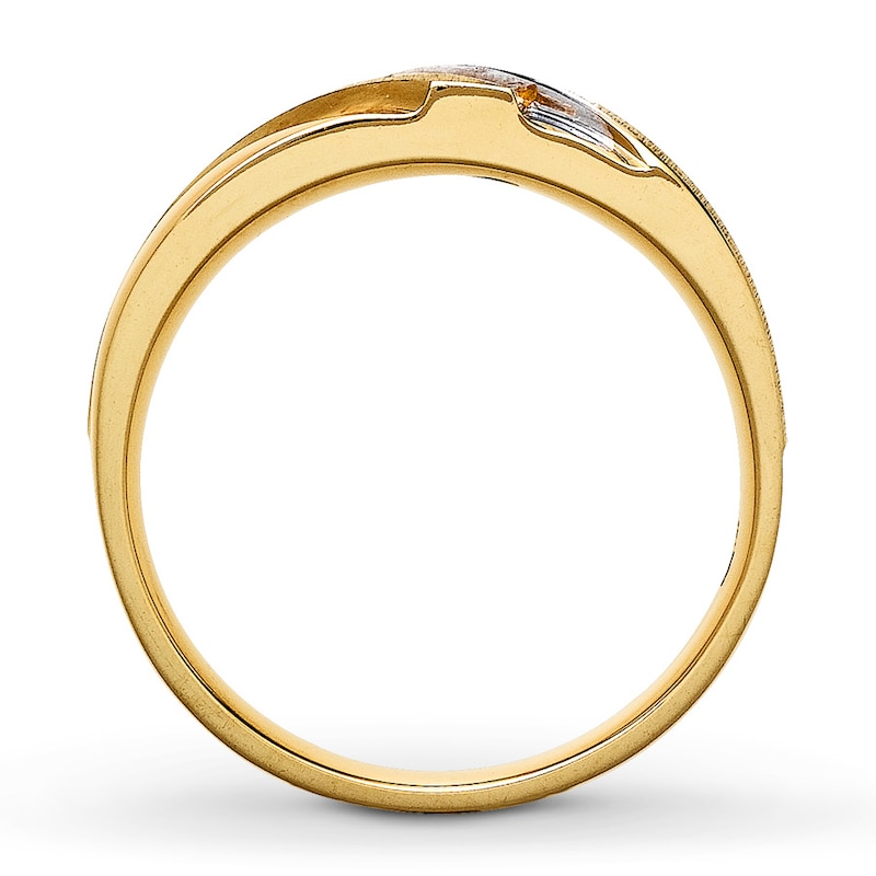 Main Image 2 of Previously Owned Men's Wedding Band 1/10 ct tw Round-cut Diamonds 10K Yellow Gold