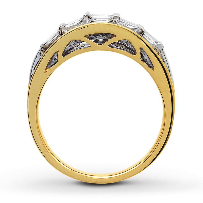 Main Image 2 of Previously Owned Anniversary Ring 1 ct tw Baguette & Round-cut Diamonds 14K Two-Tone Gold
