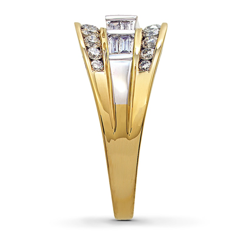 Main Image 3 of Previously Owned Anniversary Ring 1 ct tw Baguette & Round-cut Diamonds 14K Two-Tone Gold