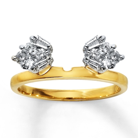 Previously Owned Enhancer Ring 1/2 ct tw Baguette & Round-cut Diamonds 14K Yellow Gold