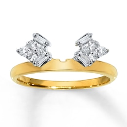 Previously Owned Diamond Enhancer Ring 1/4 ct tw Baguette & Round-cut 14K Yellow Gold