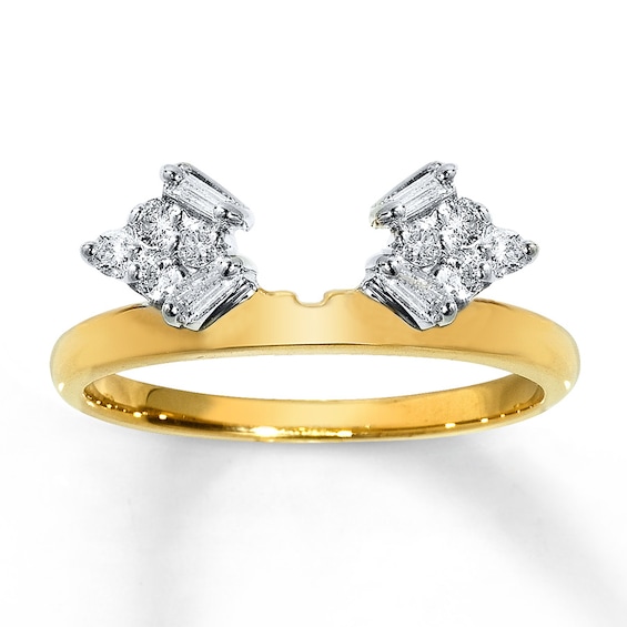 Previously Owned Diamond Enhancer Ring 1/4 ct tw Baguette & Round-cut 14K Yellow Gold