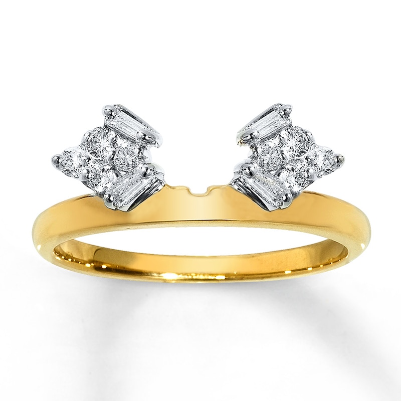 Main Image 1 of Previously Owned Diamond Enhancer Ring 1/4 ct tw Baguette & Round-cut 14K Yellow Gold