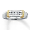 Previously Owned Men's Wedding Band 1/2 ct tw Round-cut Diamonds 14K Two-Tone Gold