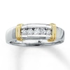 Thumbnail Image 1 of Previously Owned Men's Wedding Band 1/2 ct tw Round-cut Diamonds 14K Two-Tone Gold