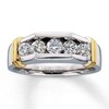 Thumbnail Image 1 of Previously Owned Men's Wedding Band 1 ct tw Round-cut Diamonds 14K Two-Tone Gold