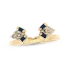 Previously Owned Lab-Created Blue Sapphire Enhancer Band 1/6 ct tw Diamonds 14K Yellow Gold