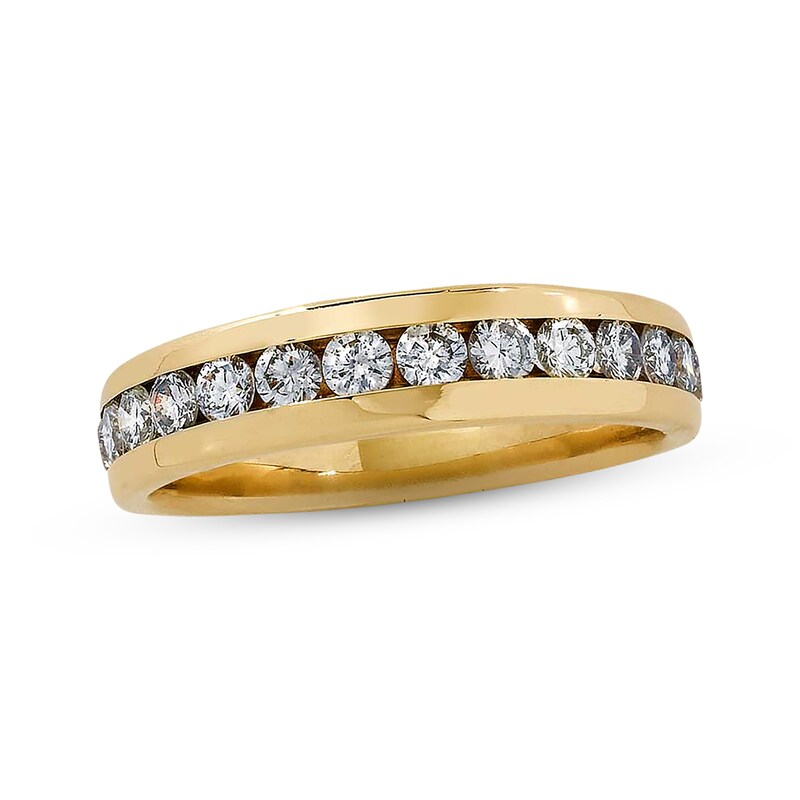Main Image 1 of Previously Owned Men's Diamond Wedding Band 1 ct tw Round-cut 14K Yellow Gold