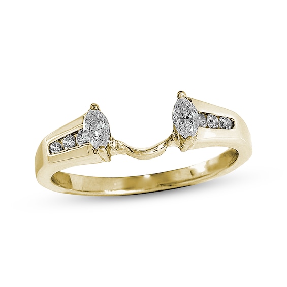 Previously Owned Marquise & Round-Cut Diamond Enhancer Ring 1/3 ct tw 14K Yellow Gold