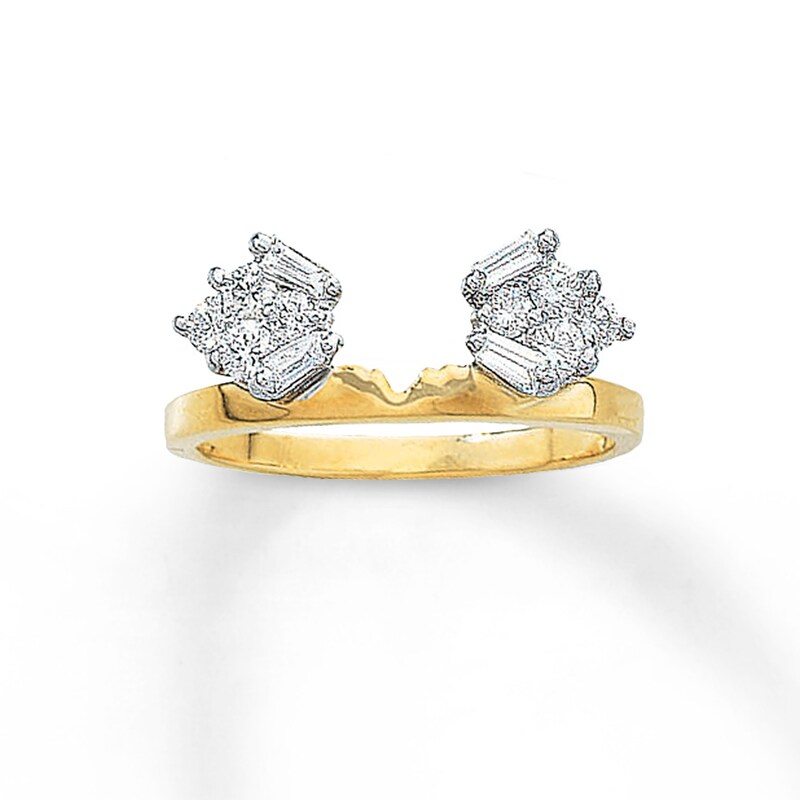 Main Image 1 of Previously Owned Enhancer Ring 1/4 ct tw Baguette & Round-cut Diamonds 14K Yellow Gold