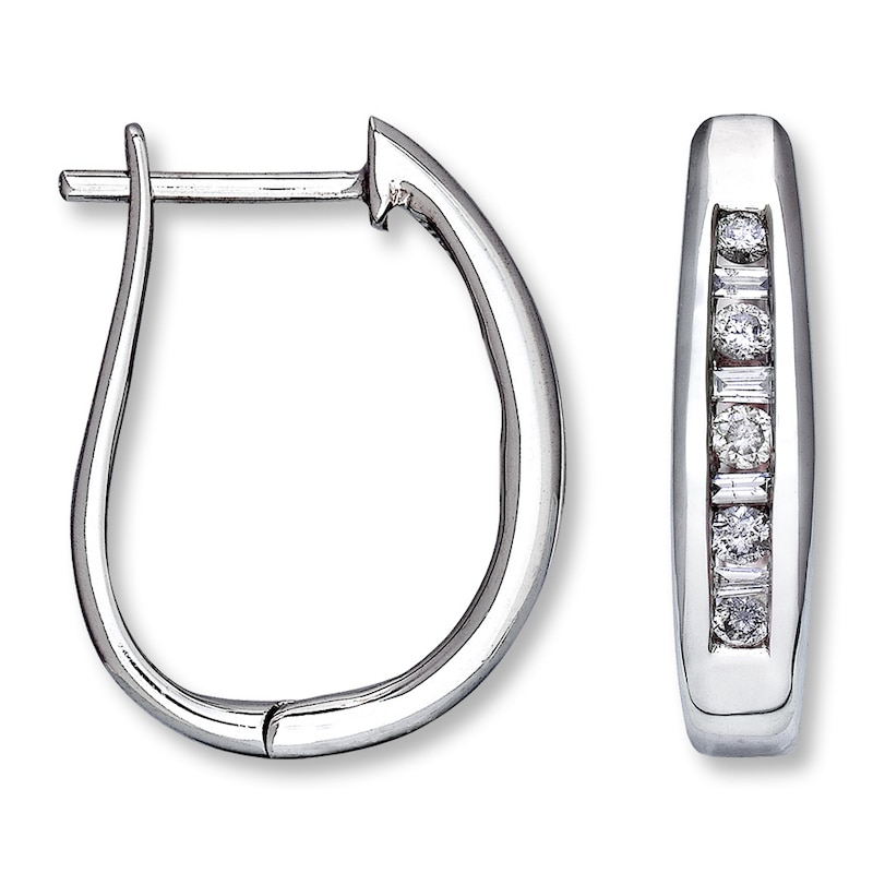 Main Image 1 of Previously Owned Earrings 1/4 ct tw Diamonds 14K White Gold