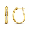 Thumbnail Image 1 of Previously Owned Diamond Hoop Earrings 1/4 ct tw Round & Baguette-cut 14K Yellow Gold