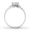 Thumbnail Image 2 of Previously Owned Promise Ring 1/6 ct tw Princess/Round 14K White Gold