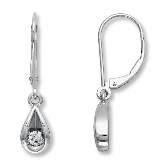 Previously Owned Diamond Teardrop Earrings 1/4 ct tw Round-cut 14K White Gold