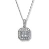 Thumbnail Image 1 of Previously Owned Necklace 1/2 ct tw Diamonds 14K White Gold 18"