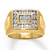 Thumbnail Image 1 of Previously Owned Men's Wedding Band 1 ct tw Round-cut Diamonds 14K Yellow Gold