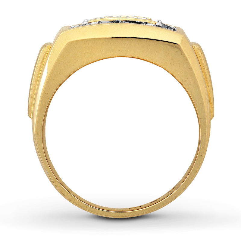 Main Image 2 of Previously Owned Men's Wedding Band 1 ct tw Round-cut Diamonds 14K Yellow Gold