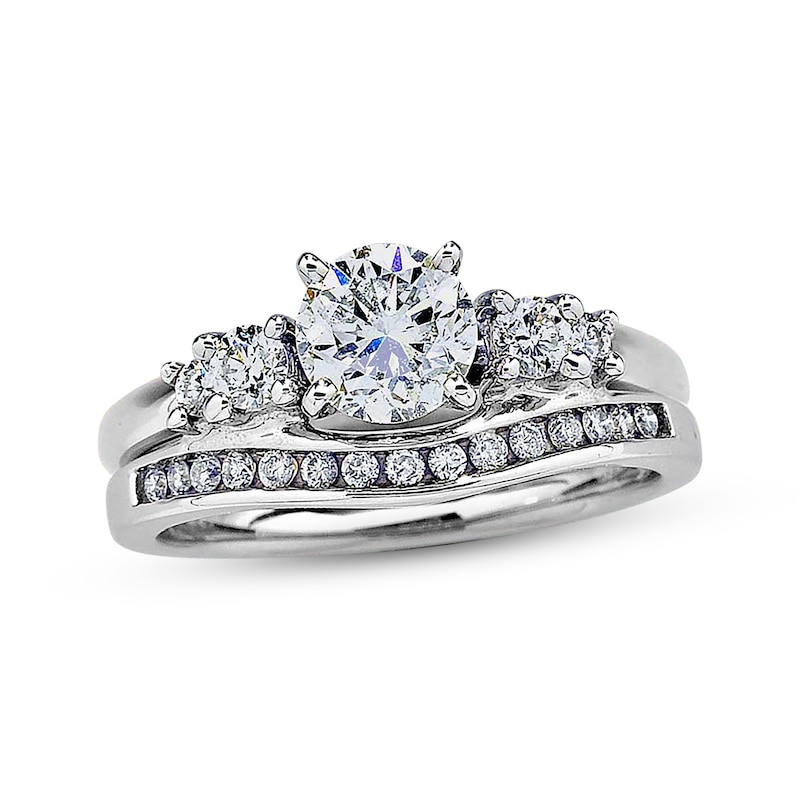 Previously Owned Enhancer Ring 3/8 ct tw Round-cut Diamonds 14K White Gold