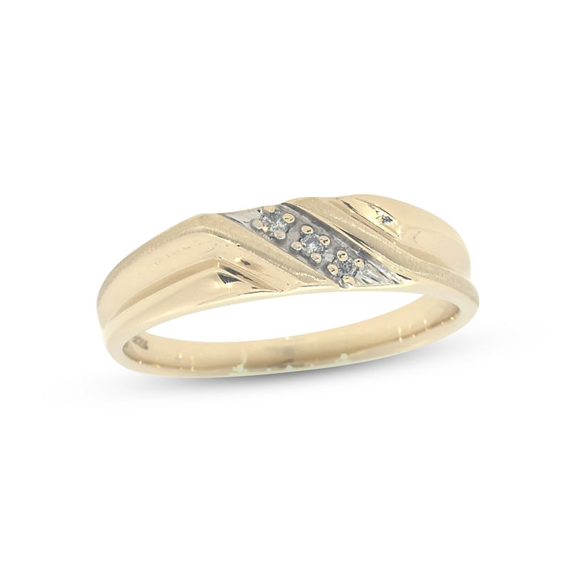 Previously Owned Men's Wedding Diamond Wedding Band 1/20 ct tw 10K Yellow Gold