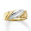 Thumbnail Image 0 of Previously Owned Men's Wedding Band 1/8 ct tw Round-cut Diamonds 10K Two-Tone Gold