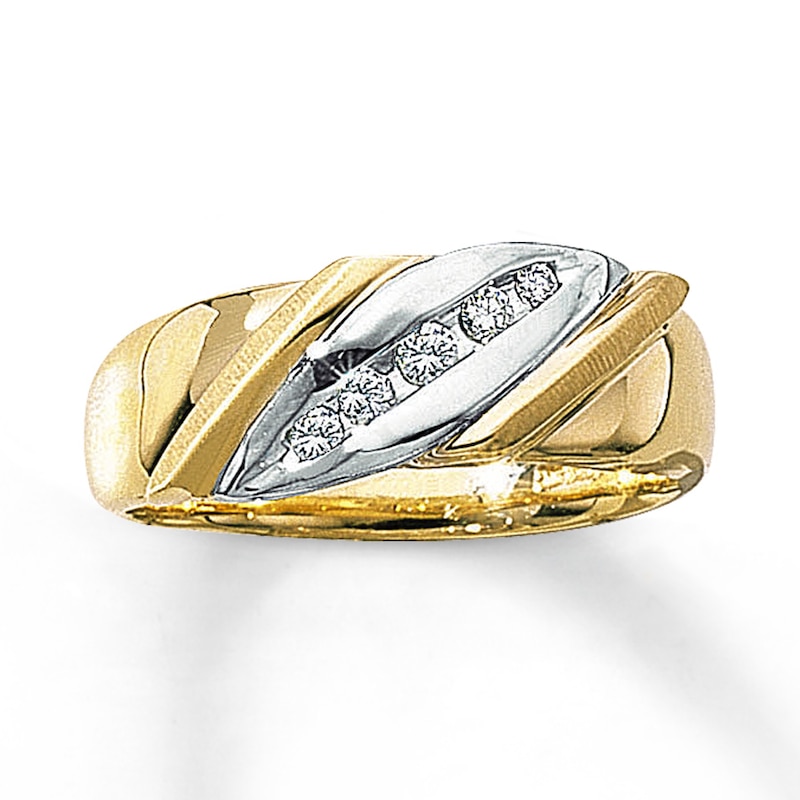 Previously Owned Ring 1/8 ct tw Diamonds 10K Two-Tone Gold