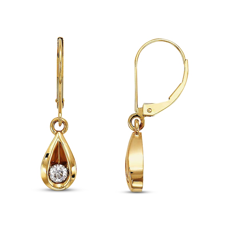 Previously Owned Teardrop Earrings 1/4 ct tw Diamonds 14K Yellow Gold