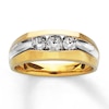 Thumbnail Image 1 of Previously Owned Men's Diamond Wedding Band 1/2 ct tw Round-cut 14K Yellow Gold