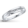 Thumbnail Image 0 of Previously Owned Men's Diamond Wedding Band 1/10 ct tw Round-cut 10K White Gold