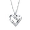 Thumbnail Image 1 of Previously Owned Necklace 1/8 ct tw Diamonds 10K White Gold 18"