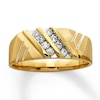 Previously Owned Men's Wedding Band 1/4 ct tw Round-cut Diamonds 14K Yellow Gold