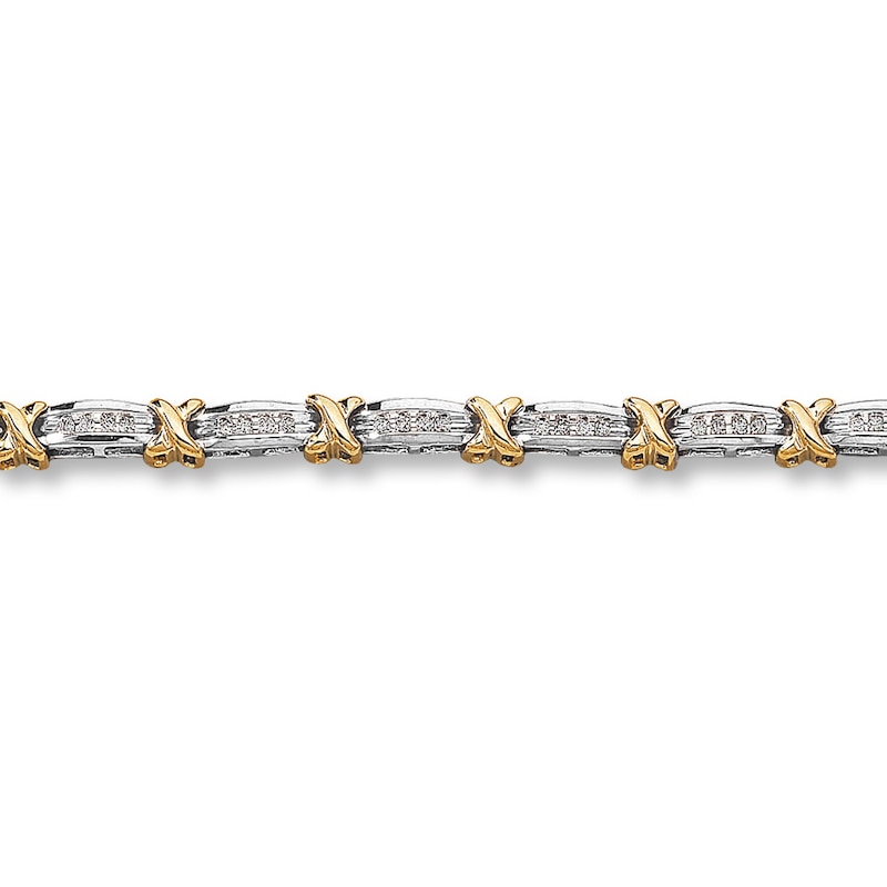 Main Image 1 of Previously Owned Bracelet 1/2 ct tw Diamonds 10K Two-Tone Gold