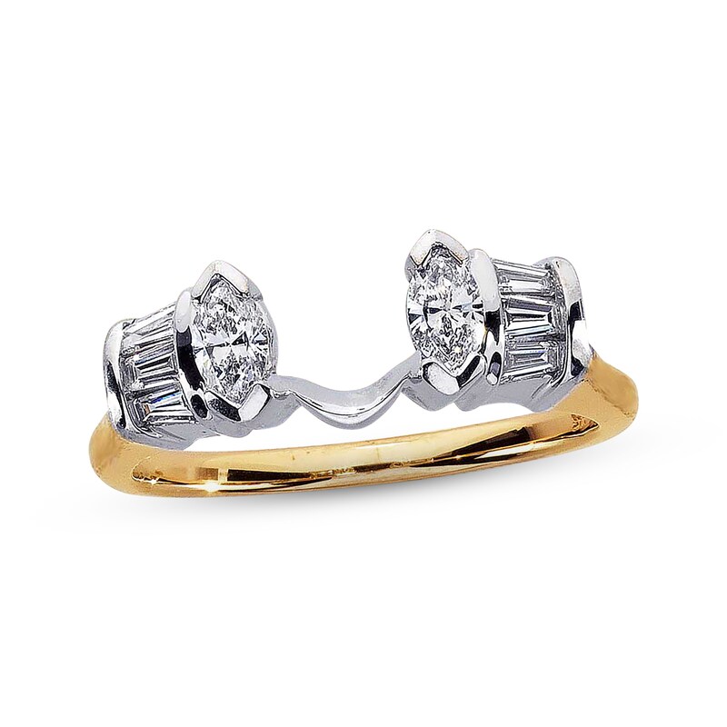 Main Image 1 of Previously Owned Diamond Enhancer Ring 1/2 ct tw Marquise & Baguette-cut 14K Two-Tone Gold