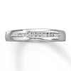 Thumbnail Image 0 of Previously Owned Men's Wedding Band 1/10 ct tw Round-cut Diamonds 10K White Gold