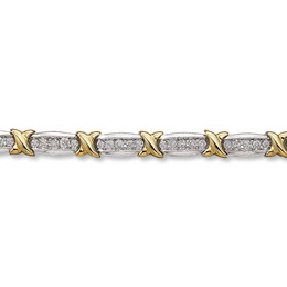 Previously Owned Bracelet 2 ct tw Round Diamonds 10K Two-Tone Gold