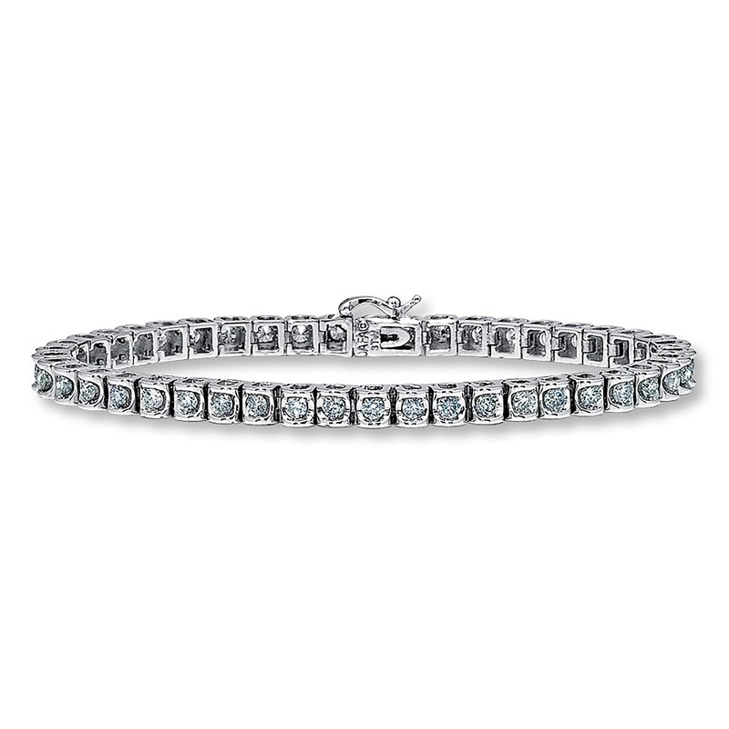 Main Image 1 of Previously Owned Diamond Bracelet 3 ct tw Round-cut 14K White Gold