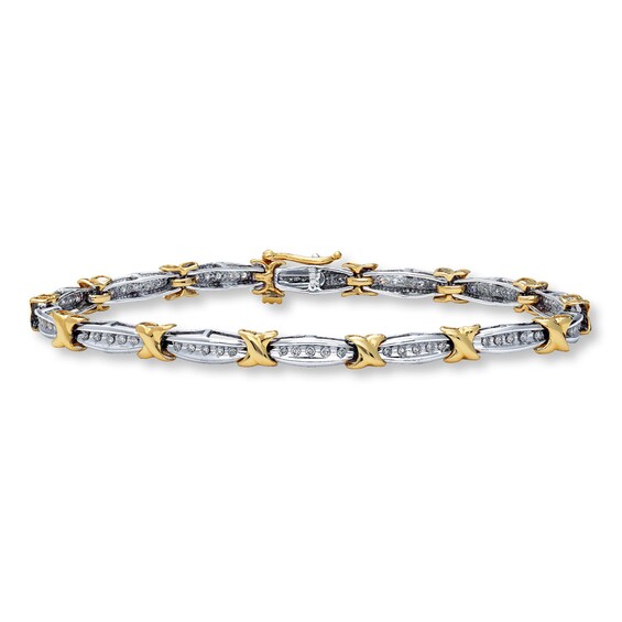 Previously Owned Gold-Kissed Bracelet 1/2 ct tw Diamond 10K Two-Tone Gold