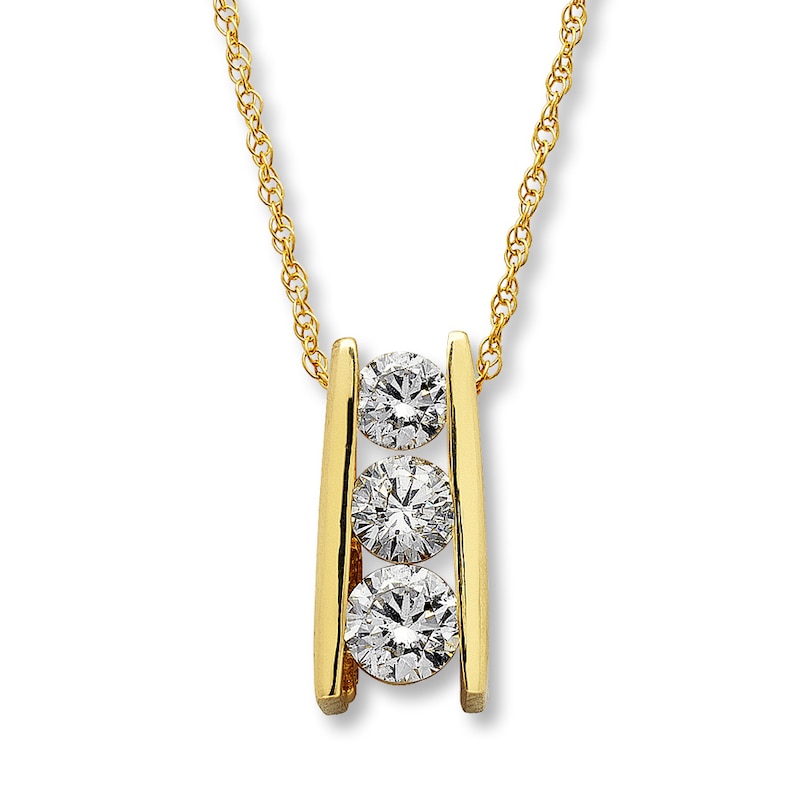 Main Image 1 of Previously Owned Necklace 1/2 ct tw Diamonds 14K Yellow Gold 18"